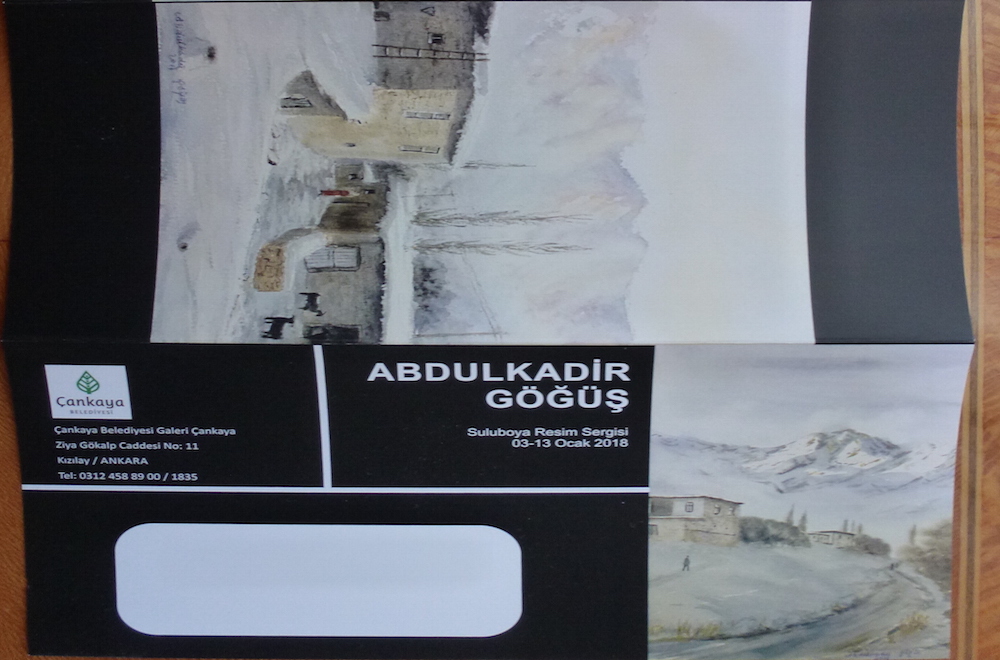 Abdülkadir Göğüş - Suluboya resim sergisi davetiye kapağı